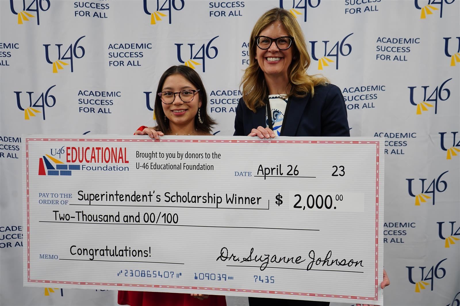2023 Superintendent Scholarship reception 